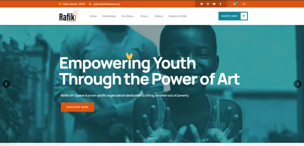 Rafiki Art Space – Non-Profit Website for a Community Art Center in Kibera