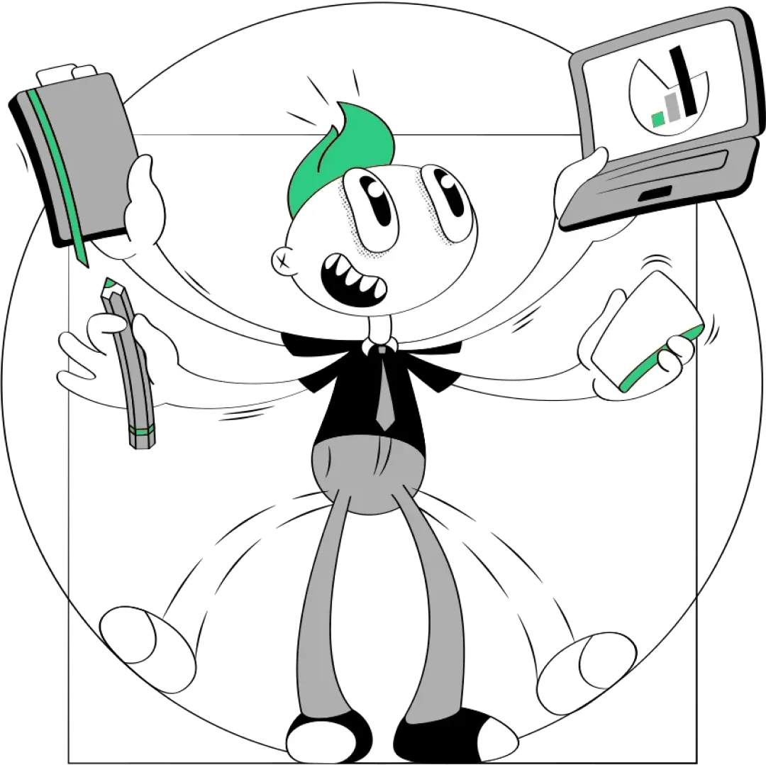 Juggling roles for efficiency illustration